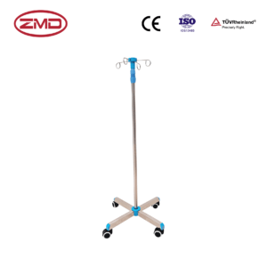 I.V. Stand Stainless Steel With 4 Wheels